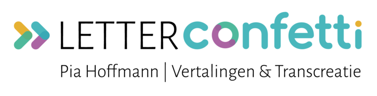 Logo letterconfetti - Nederlands - vertaalster - vertalingen - vertaalbureau - Nederlands. - Duits